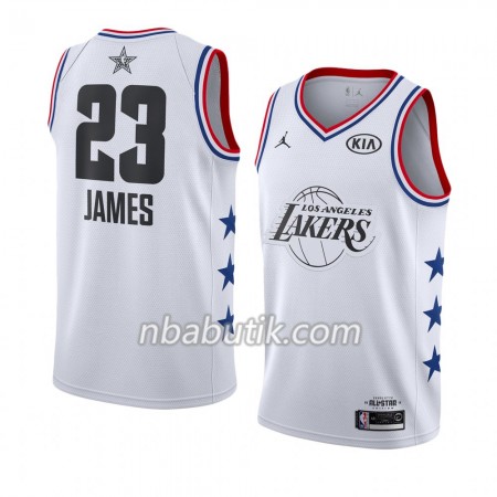 NBA Mænd Trøje Los Angeles Lakers LeBron James 23 2019 All-Star Jordan Brand Hvid Swingman NBA Mænd Trøje Los Angeles Lakers LeBron James 23 2019 All-Star Jordan Brand Hvid Swingman